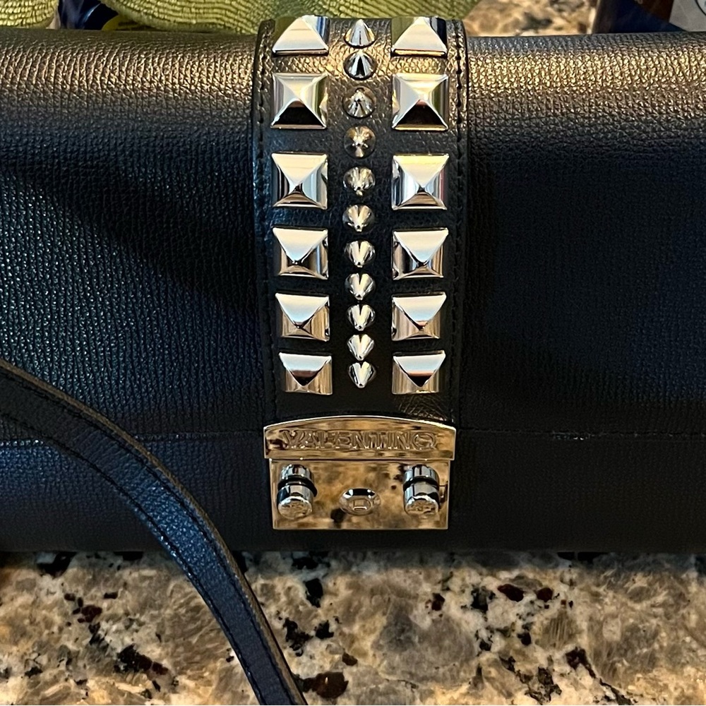 Valentino by Mario Valentino Cocotte Palm Silver Glam Stud with Dust Bag